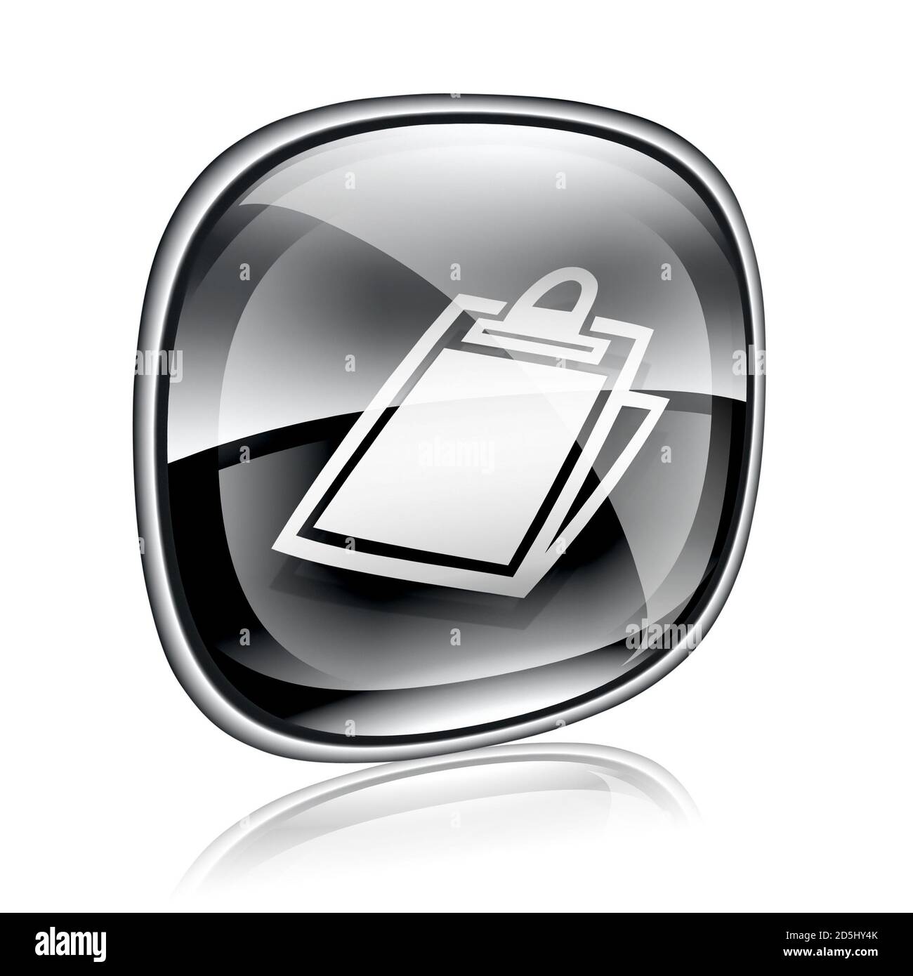 table icon black glass, isolated on white background Stock Photo - Alamy
