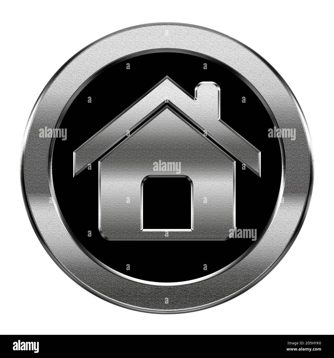 home icon silver, isolated on white background Stock Photo - Alamy