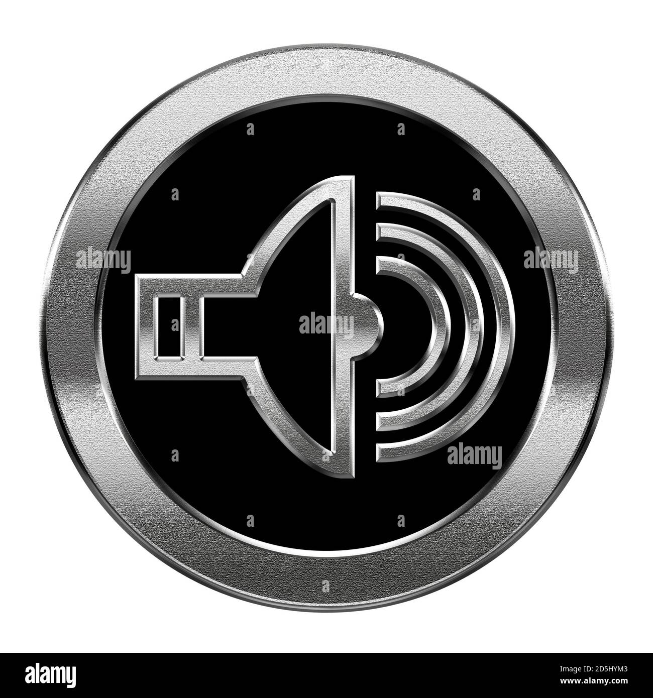 speaker icon silver, isolated on white background Stock Photo - Alamy