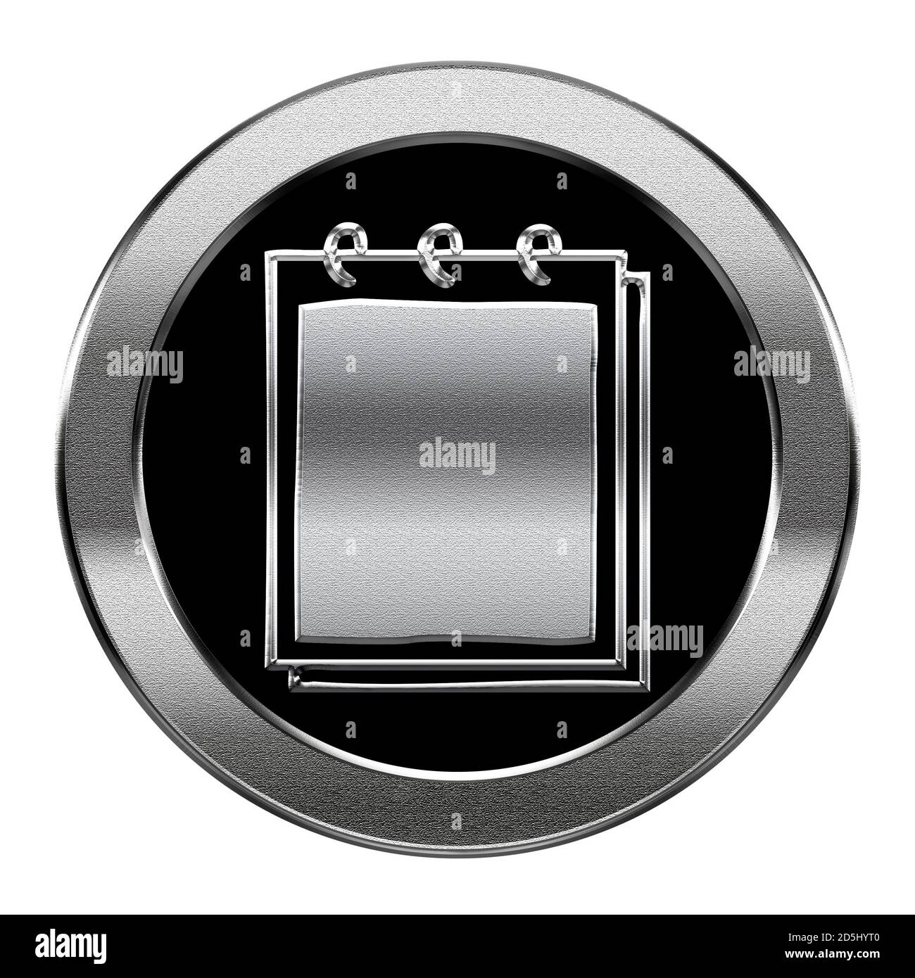 Notebook icon silver, isolated on white background Stock Photo - Alamy