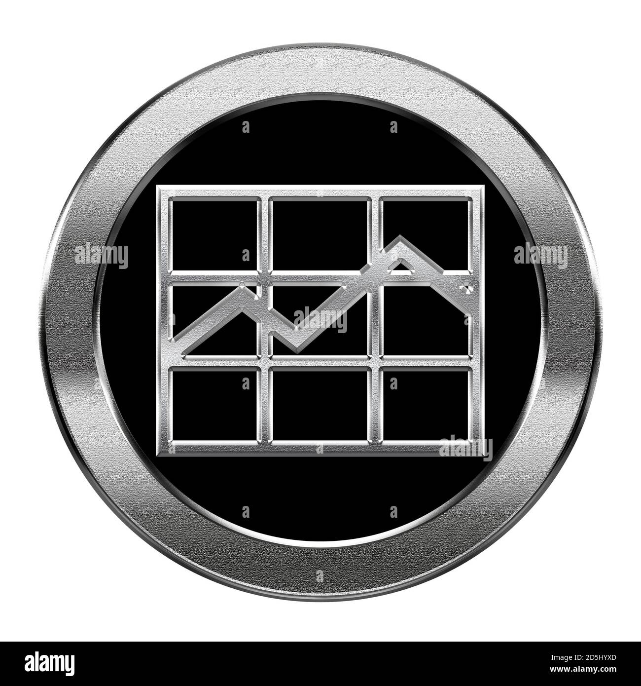 graph icon silver, isolated on white background Stock Photo - Alamy