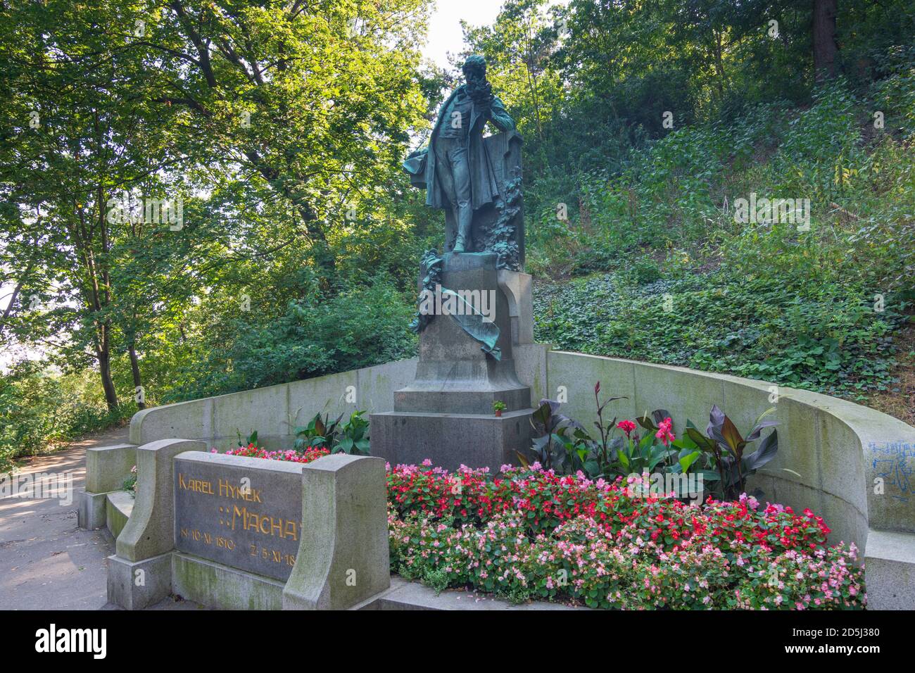 Praha: Statue of Karel Hynek Macha in Petrin Park in Mala Strana, Lesser Town, Praha, Prag, Prague, Czech Stock Photo