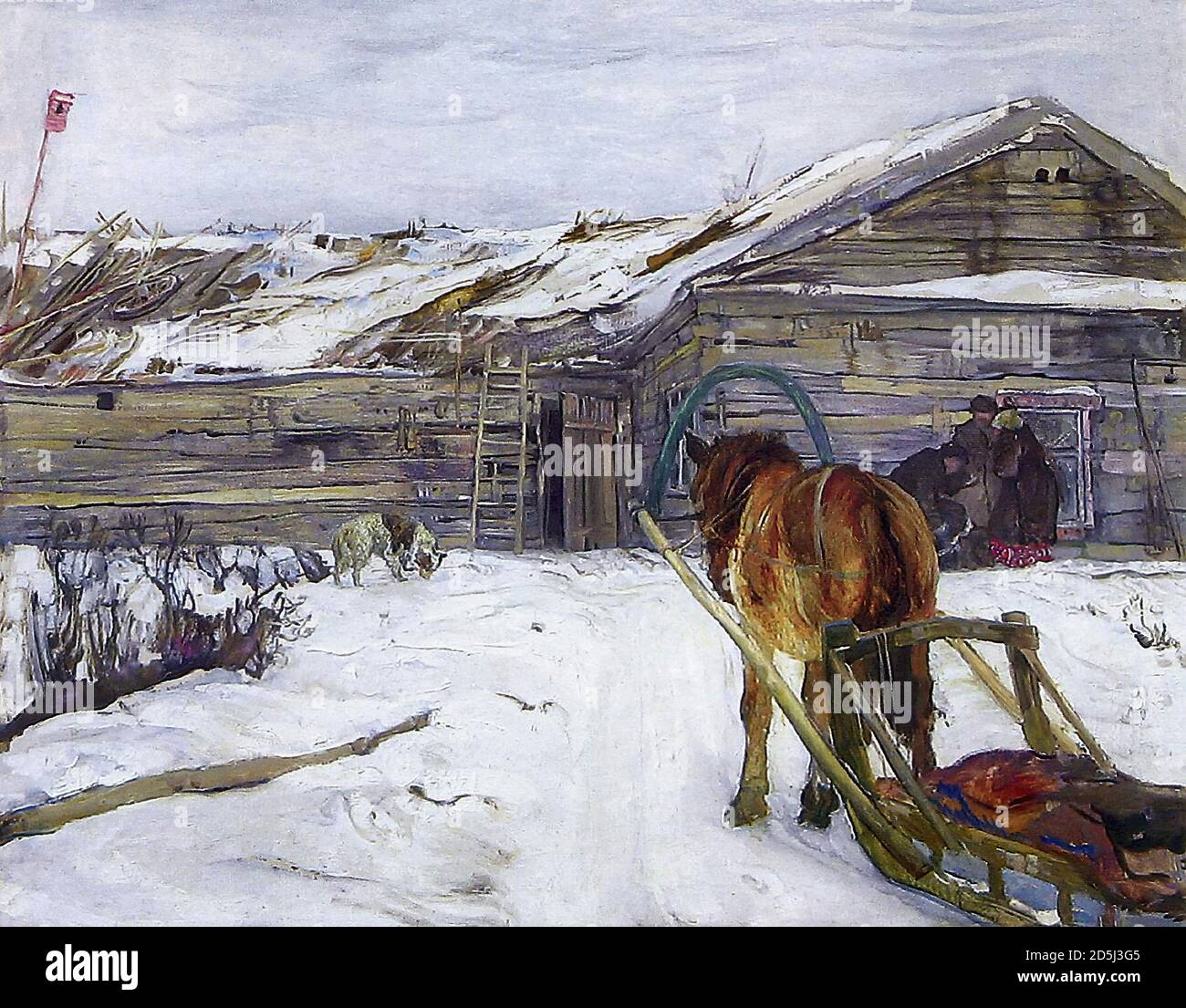 Brodsky Isaak - Winter 3 - Russian School - 19th  Century Stock Photo