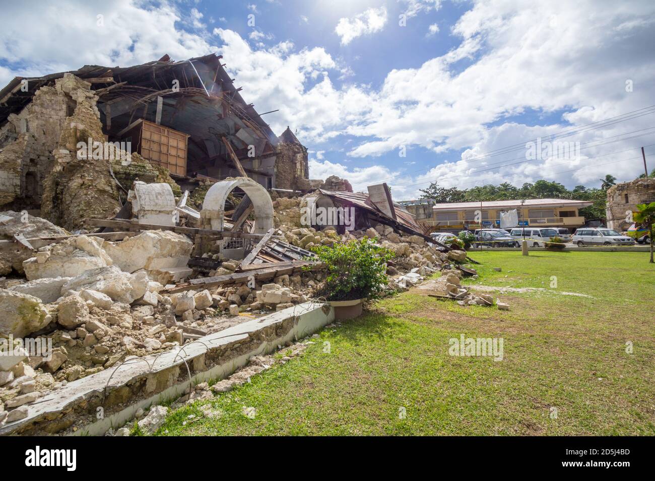 Ruins of the heritage church of Loboc in Bohol caused by a devastating