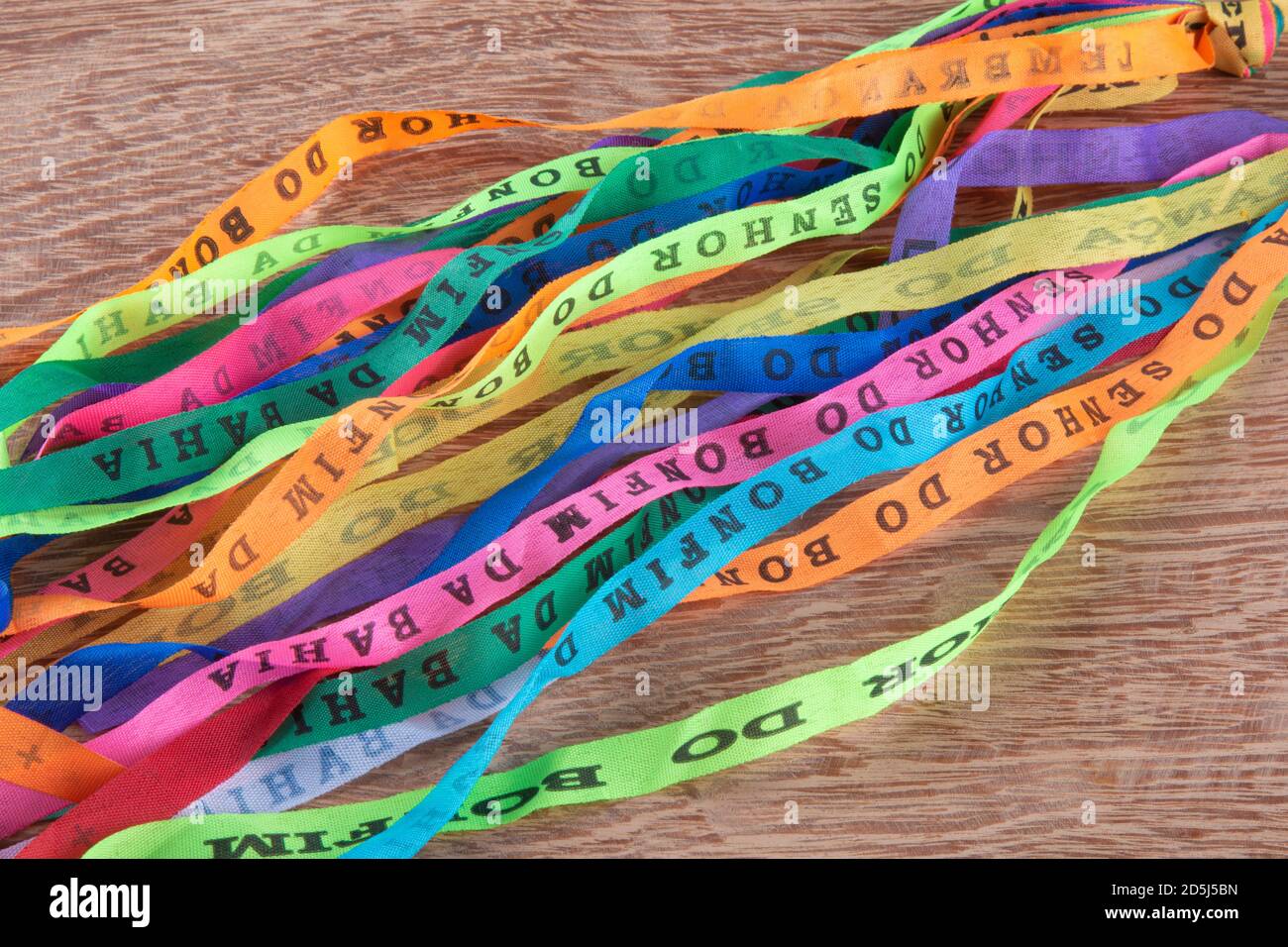 Ribbons of Senhor do Bonfim. Translation. Souvenir of the Lord of Bonfim of Bahia Stock Photo