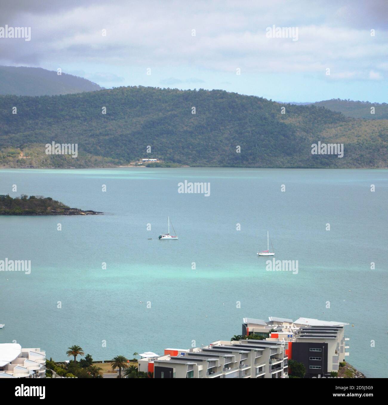 Aerial View Of Airlie Beach Queensland Australia Stock Photo - Alamy