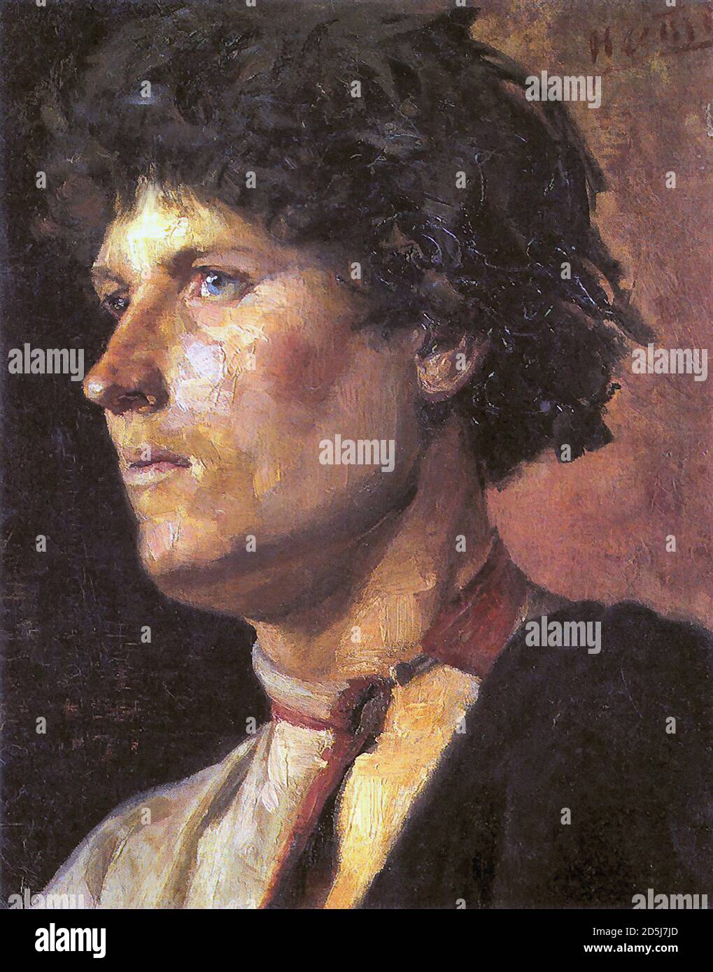 Nesterov Mikhail - Head of a Young Mordvinian - Russian School - 19th ...