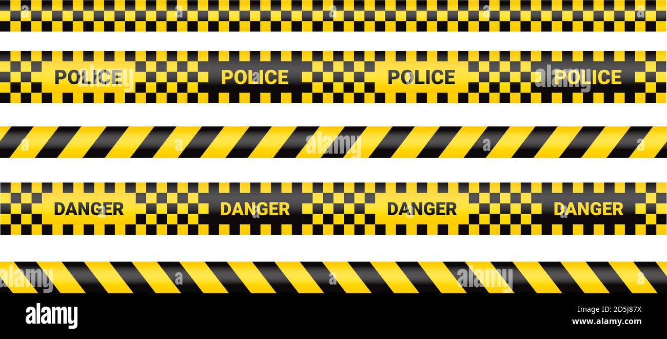 Police tape, crime danger line. Caution police lines isolated. Warning