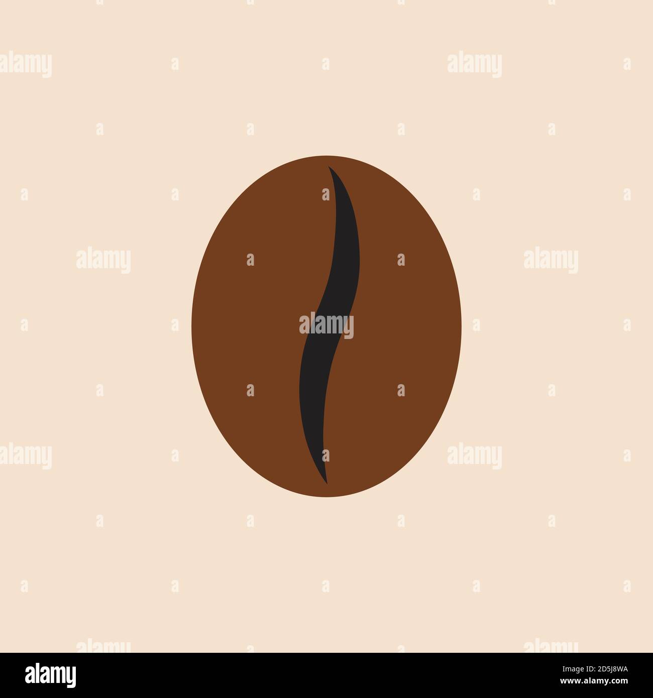 Coffee bean icon, modern minimal flat design style, vector illustration
