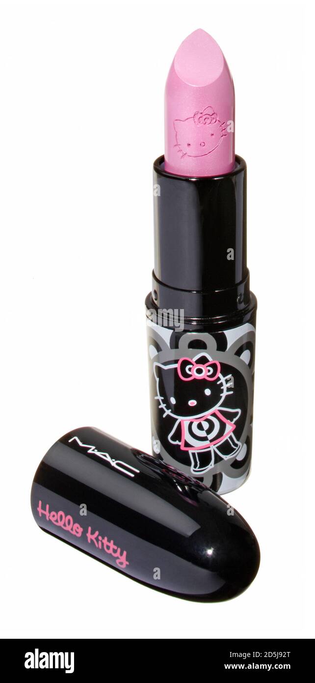 Pink hello kitty lipstick by MAC makeup photographed on a white ...