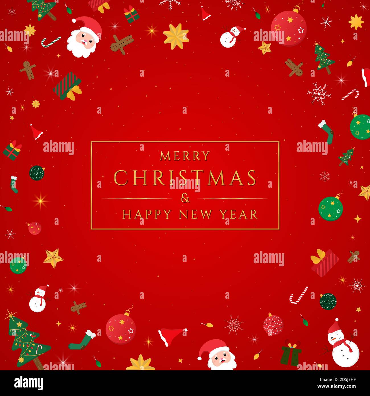 Christmas element decoration banner red background. vector illustration ...