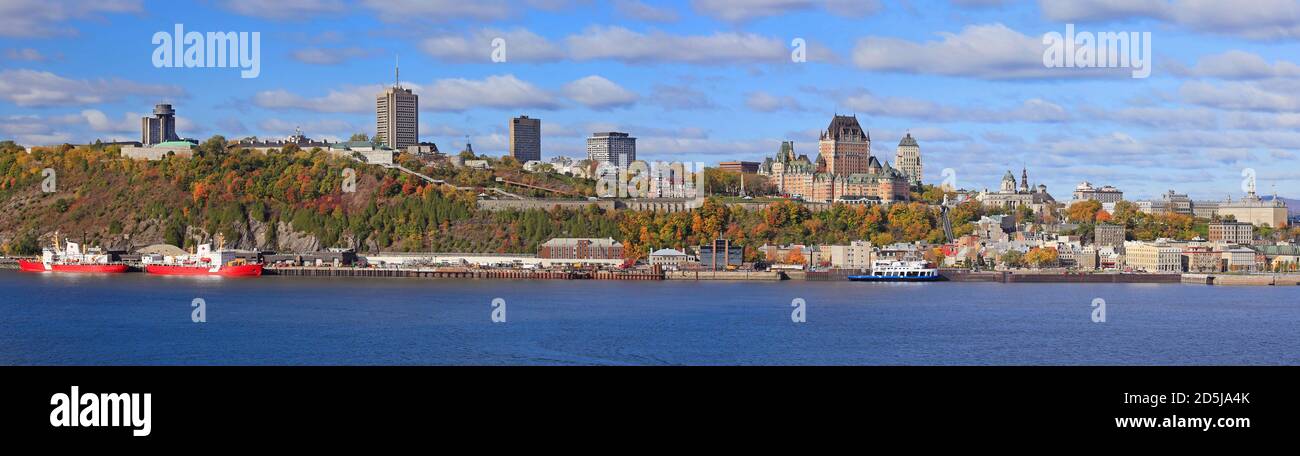 Panoramic view of Quebec City in autumn, Canada Stock Photo