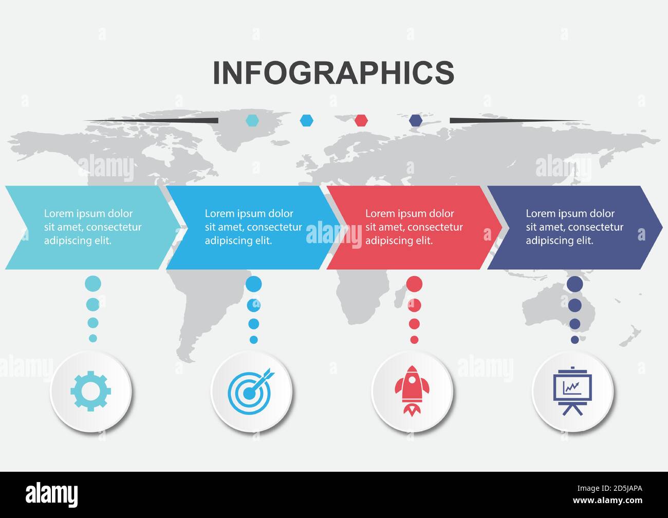 Infographic design template with 4 arrows, stock vector Stock Vector ...