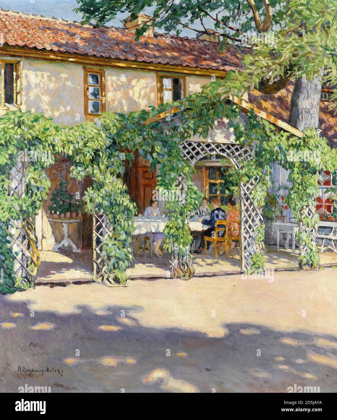 Bogdanoff-Bjelski Nikolai - Dacha in the Summer - Russian School - 19th ...
