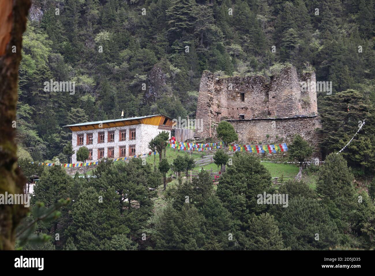 Ruins of Barshong Dzong in Thimphu Stock Photo