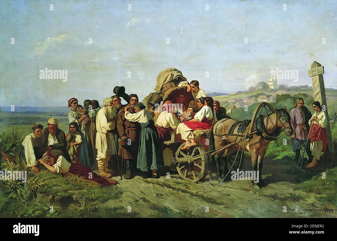 Trutovsky Konstantin - Settlers from the Province of Kursk - Russian School - 19th  Century Stock Photo