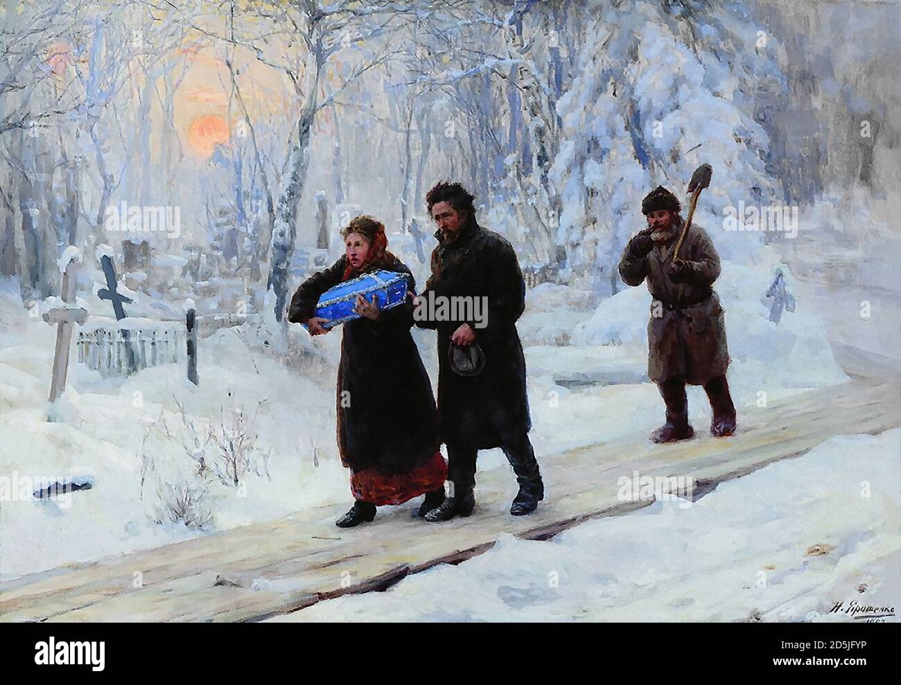 Yaroshenko Nikolai - Funeral of the Firstborn - Russian School - 19th  Century Stock Photo