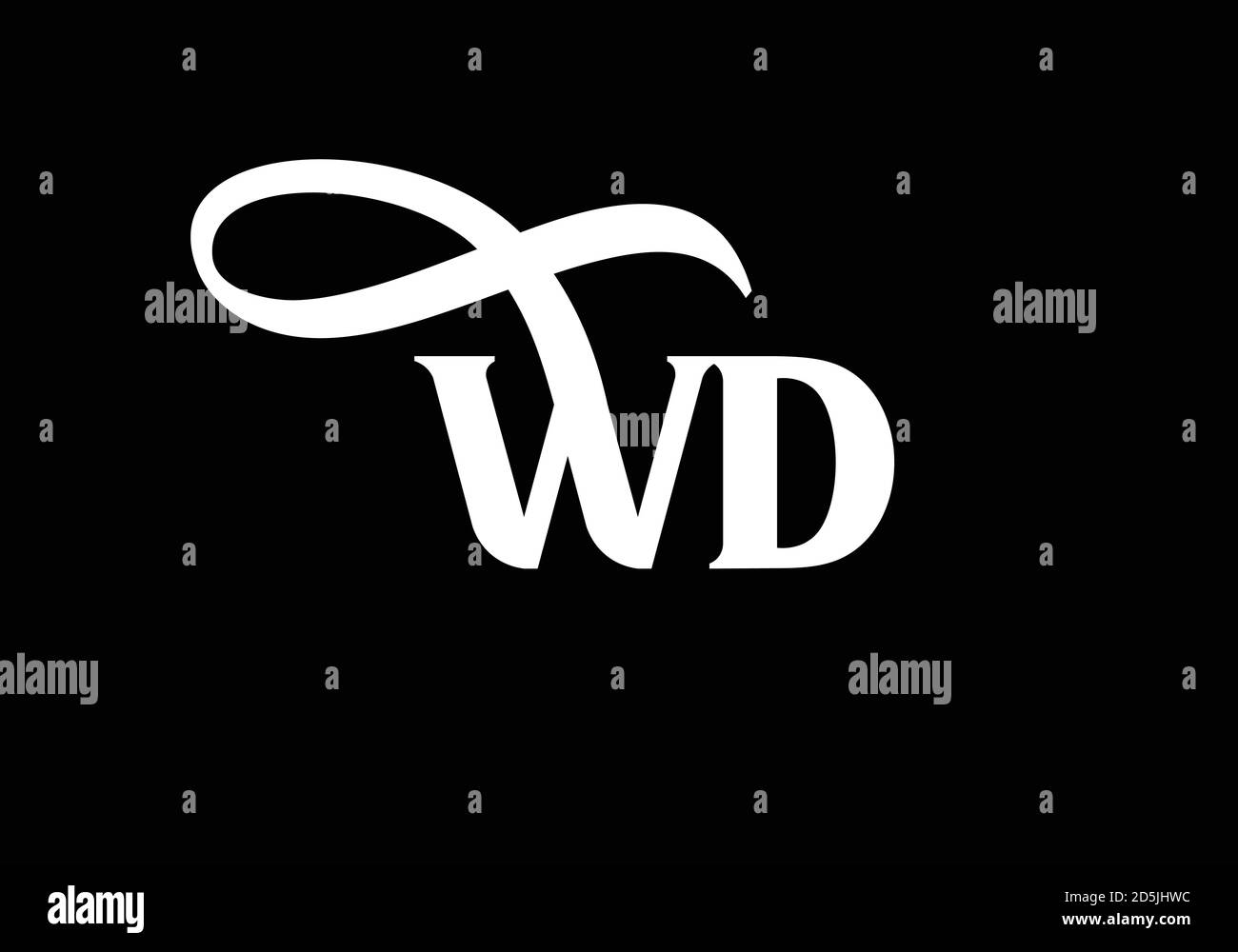 Initial Monogram Letter W D Logo Design Vector Template. Graphic Alphabet Symbol for Corporate Business Identity Stock Vector