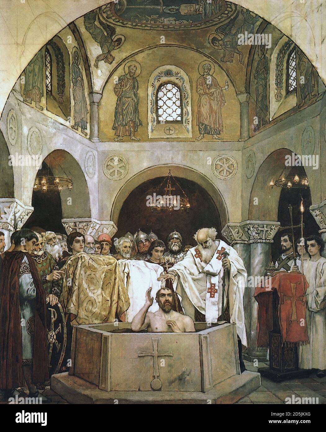 Vasnetsov Victor - Baptism of Prince Vladimir (Sketch for a Fresco) - Russian School - 19th  Century Stock Photo