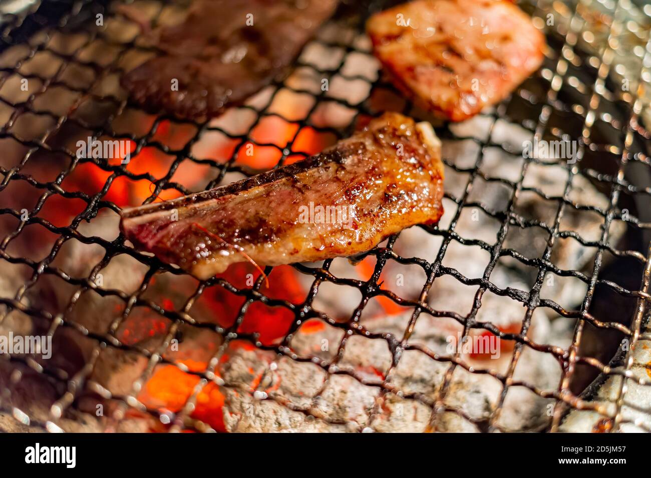 Close up shot of Korean style barbecue at Taipei, Taiwan Stock Photo