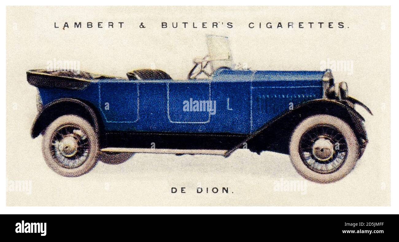 illustration of retro car de Dion. Lambert and Butler's cigarettes. 1920s Stock Photo