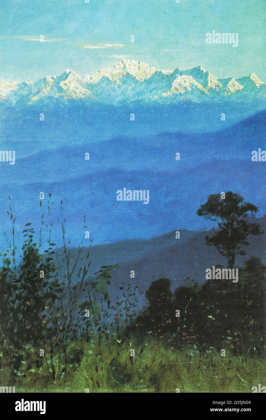 Vereshchagin Vasily Vasilievich - Evening in the Himalayas - Russian ...