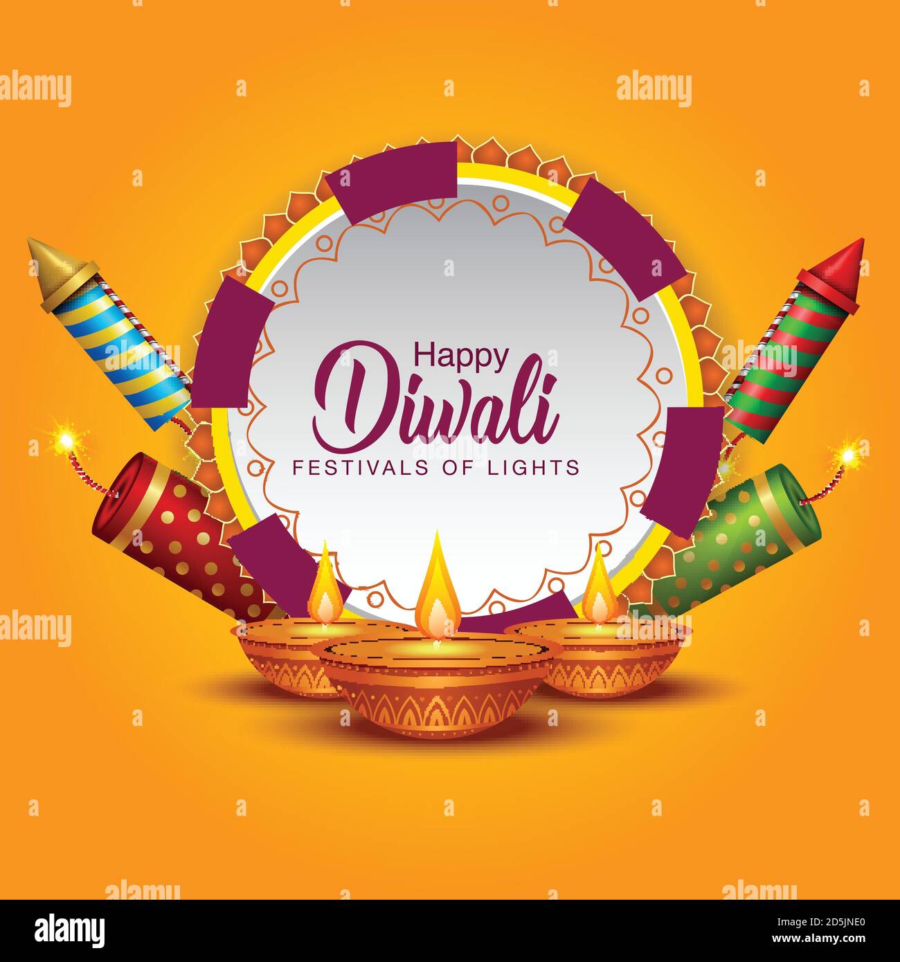 Indian festival Happy Diwali with Diwali props, holiday Background with  crackers, Diwali celebration greeting card, vector illustration Stock  Vector Image & Art - Alamy