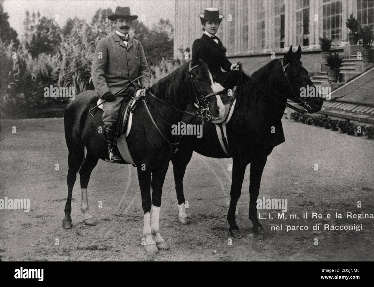 Archival photo of Victor Emmanuel III of Italy and his wife princess Elena of Montenegro Stock Photo