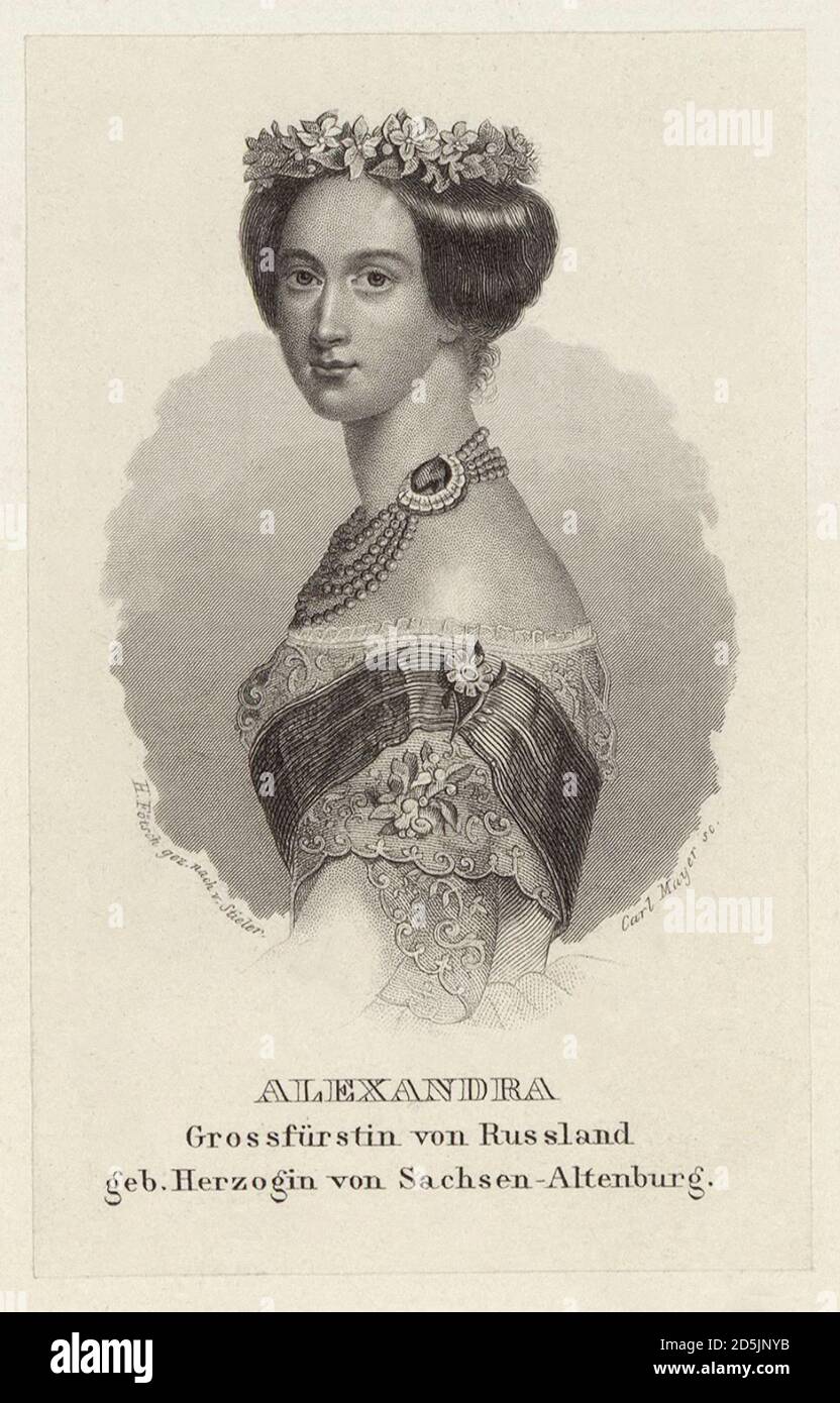 Alexandra Feodorovna (Alix of Hesse) Alexandra Feodorovna (1872 – 17 July 1918) was Empress of Russia as the spouse of Nicholas II - the last ruler of Stock Photo