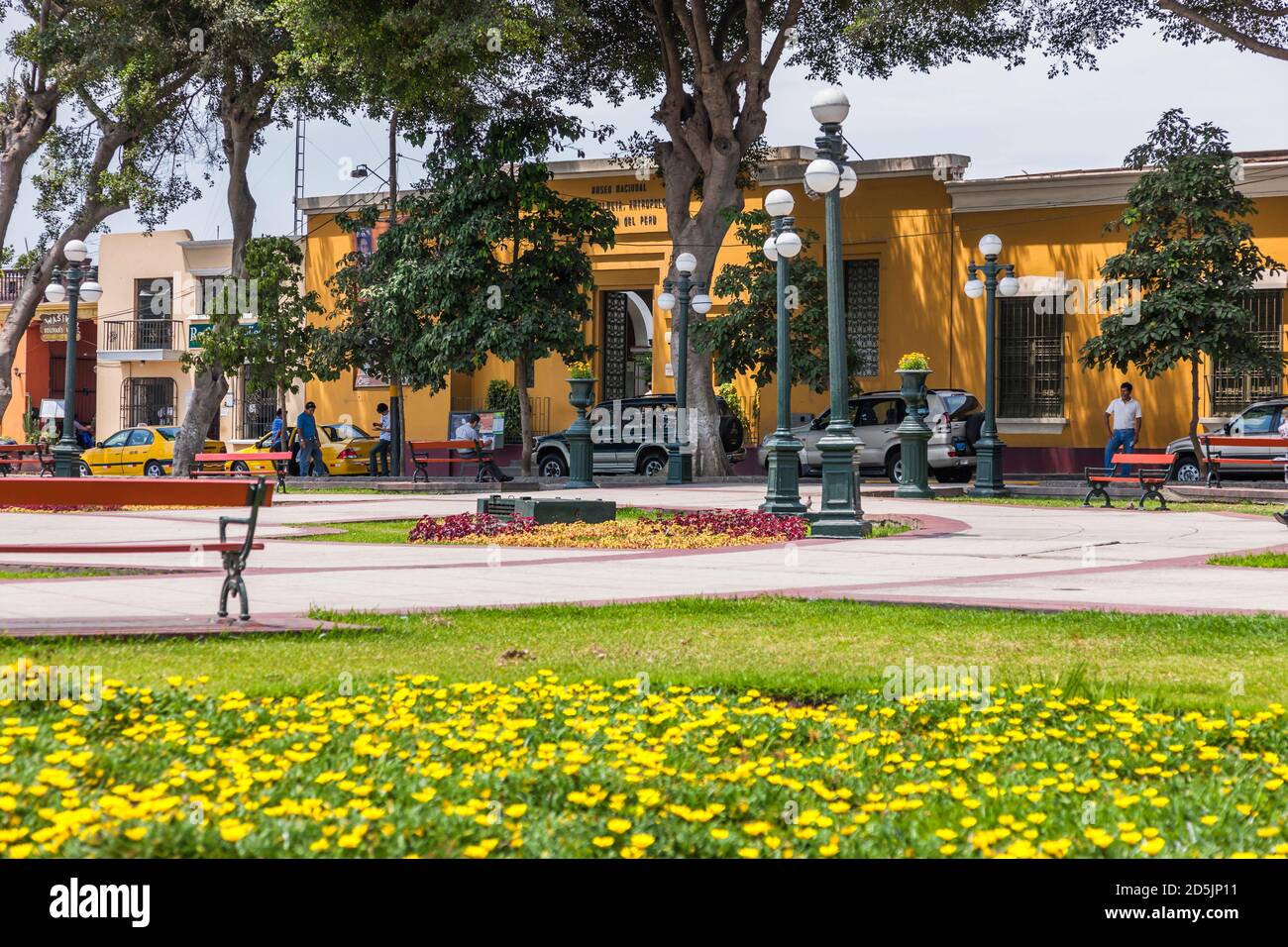 Plaza Bolivar and 'National Museum of Archaeology, Anthropology and History of Peru', Lima, Peru, South America Stock Photo