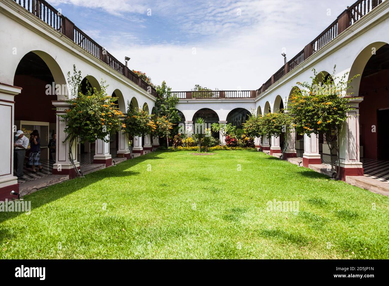Courtyard and  cloister of 'National Museum of Archaeology, Anthropology and History of Peru', Lima, Peru, South America Stock Photo