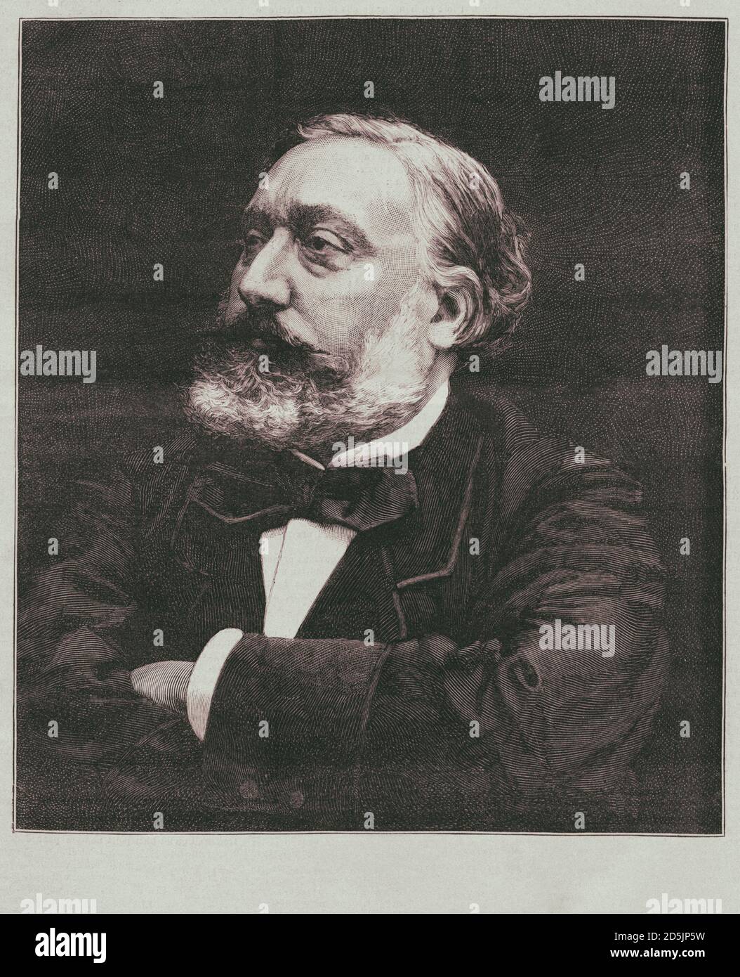Leon Michel Gambetta (1838 — 1882), — French Republican politician, Prime Minister and Minister of foreign Affairs of France in 1881-1882, prominent d Stock Photo