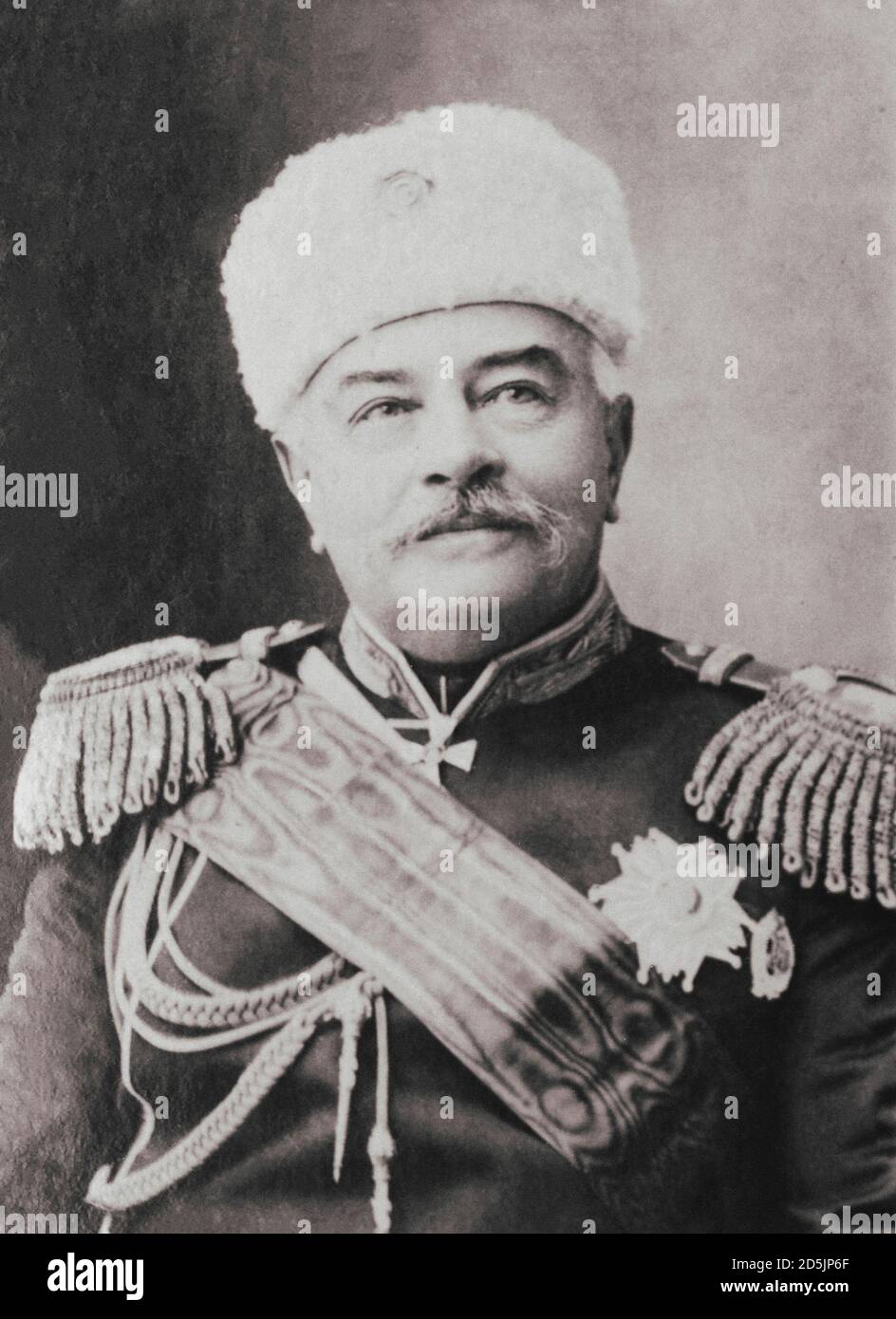 Mikhail Ivanovich Dragomirov (Dragomiroff; 1830 – 1905) was the Russian General. The largest military theorist of the Russian Empire of the 2nd half o Stock Photo