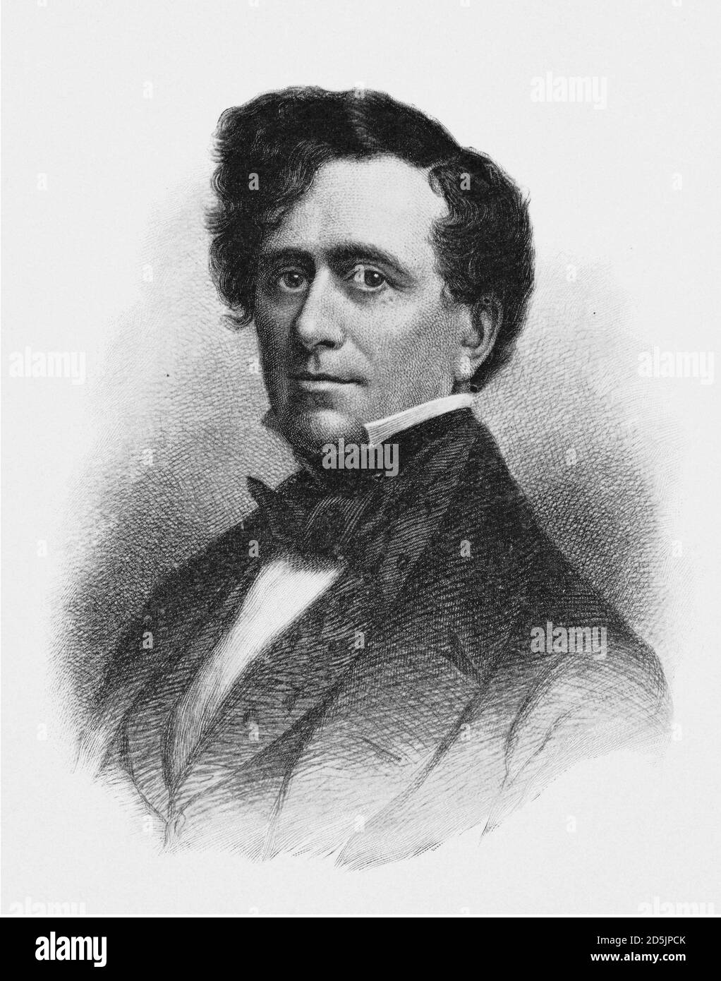 Portrait of president Franklin Pierce.  Franklin Pierce (1804 – 1869) was the 14th president of the United States (1853–1857), a northern Democrat who Stock Photo