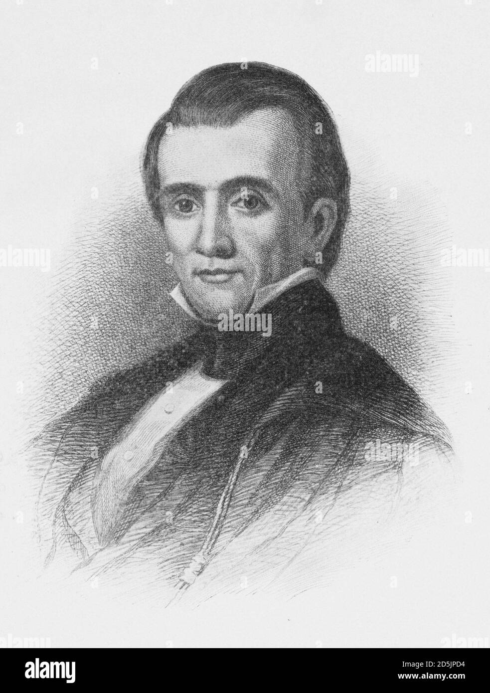 Portrait of president James Polk. James Knox Polk (1795 – 1849) was the 11th president of the United States, serving from 1845 to 1849. He previously Stock Photo