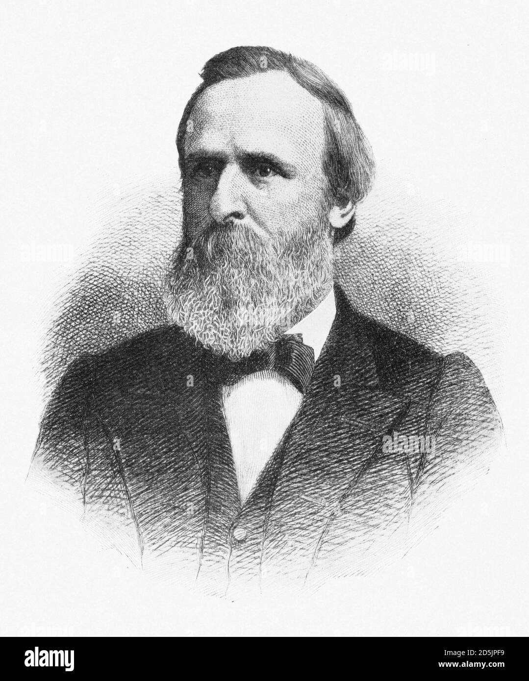 Portrait of president Rutherford Birchard Hayes.  Rutherford Birchard Hayes (1822 – 1893) was the 19th president of the United States from 1877 to 188 Stock Photo
