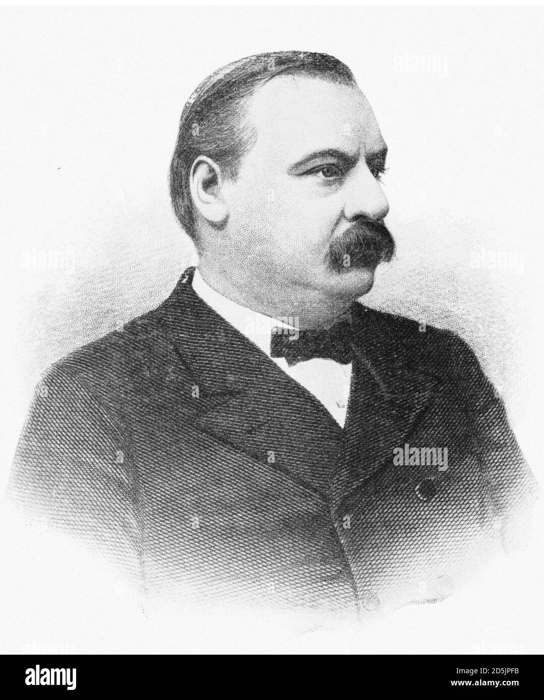 Portrait of president Grover Cleveland . Stephen Grover Cleveland (1837 – 1908) was an American politician and lawyer who was the 22nd and 24th presid Stock Photo
