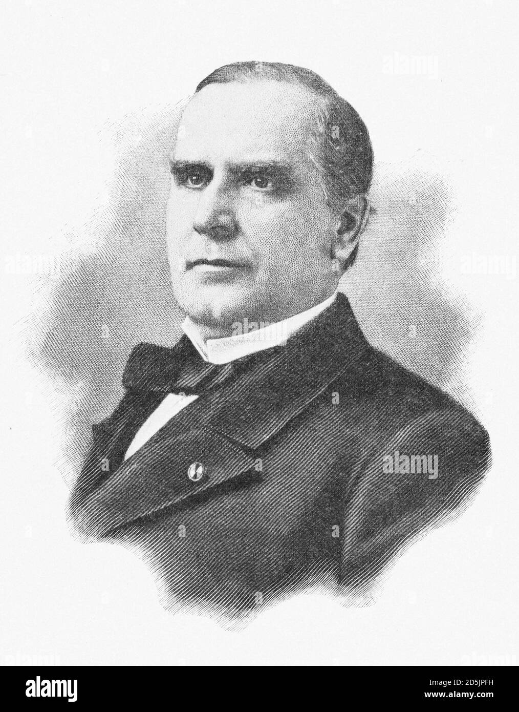 Portrait of president William McKinley. William McKinley (1843 – 1901) was the 25th president of the United States from 1897, until his assassination Stock Photo