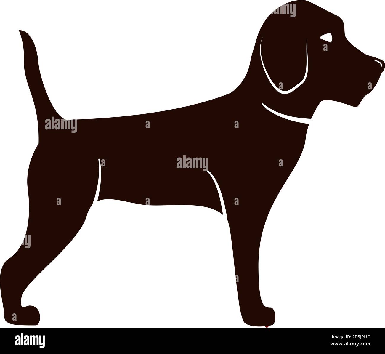 Dog beagle animal. Cartoon character silhouette. Isolated on white  background Stock Vector Image \u0026 Art - Alamy, image size:1300x1195