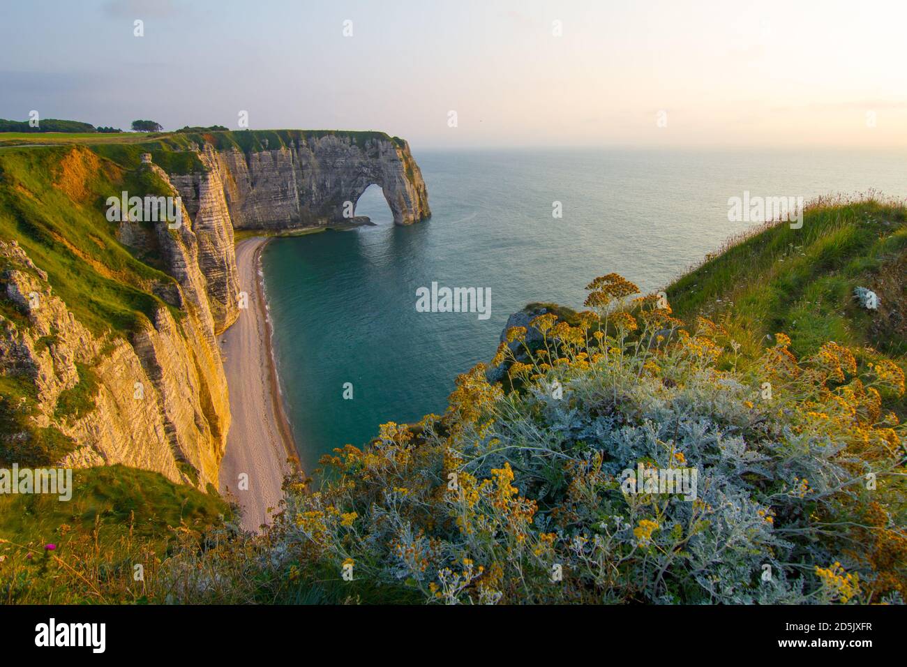 Natural cliffs Aval of Etretat - Normandy, France, Europe Stock Photo ...