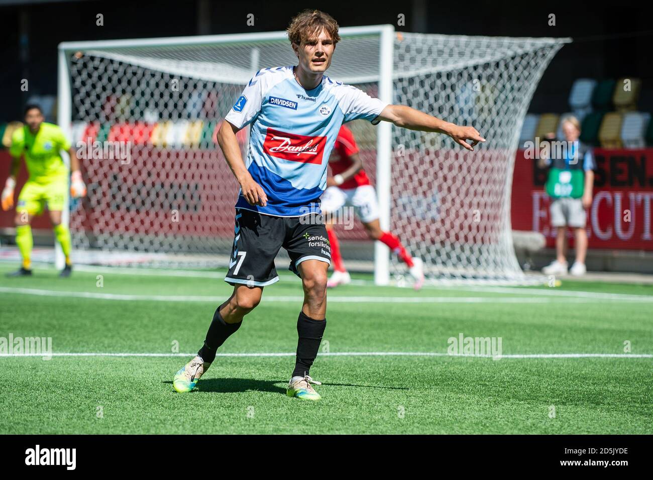 Silkeborg, Denmark. 21st, June 2020. Julius Eskesen (7) of Sonderjyske seen  during the 3F Superliga match