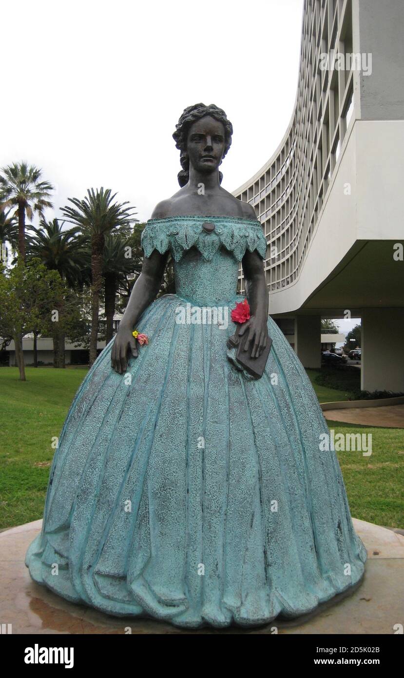 The statue of Sissi (Empress Elizabeth of Austria), is one of historical landmarks that enriches the Madeiran cultural scene. Stock Photo