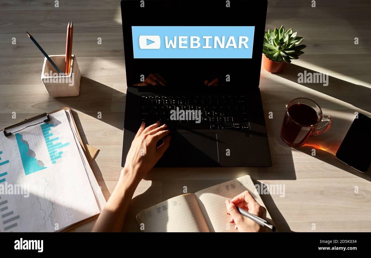 Webinar, E-learning, online education concept on screen Stock Photo - Alamy