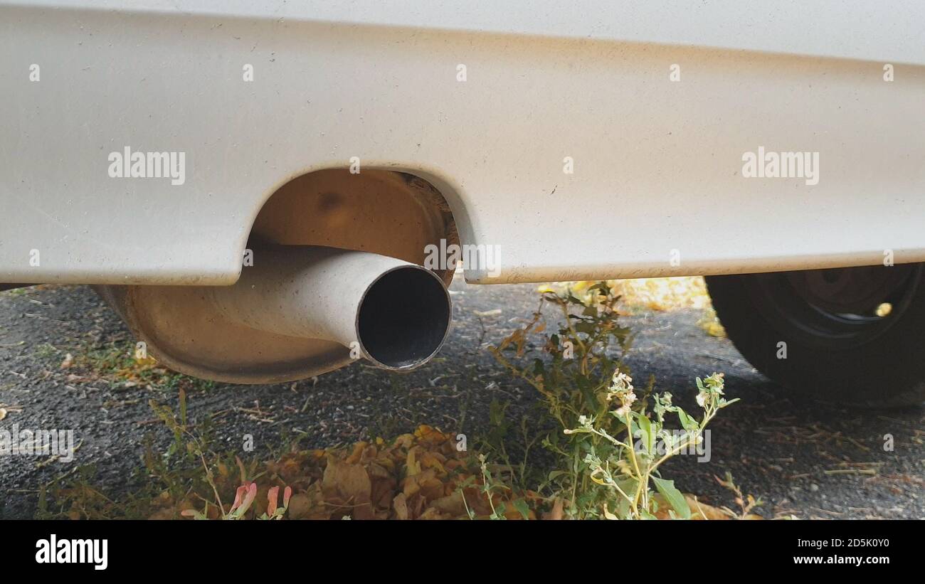 exhaust gases from the muffler of the car, poisoning the environment
