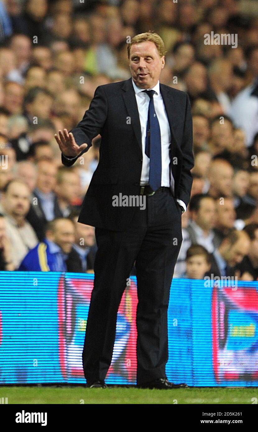Tottenham Hotspur manager Harry Redknapp on the touchline. Stock Photo