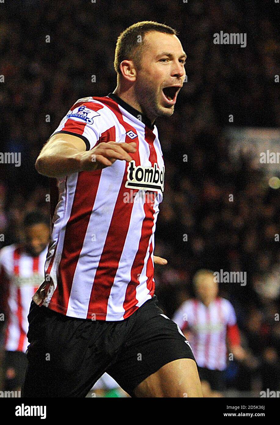 Sunderland's Phil Bardsley celebrates after sunderland score their 3rd