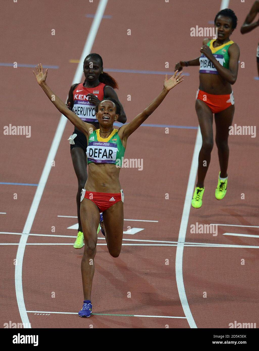Ethiopia's Meseret Defar has won the gold medal in the women's 5000m