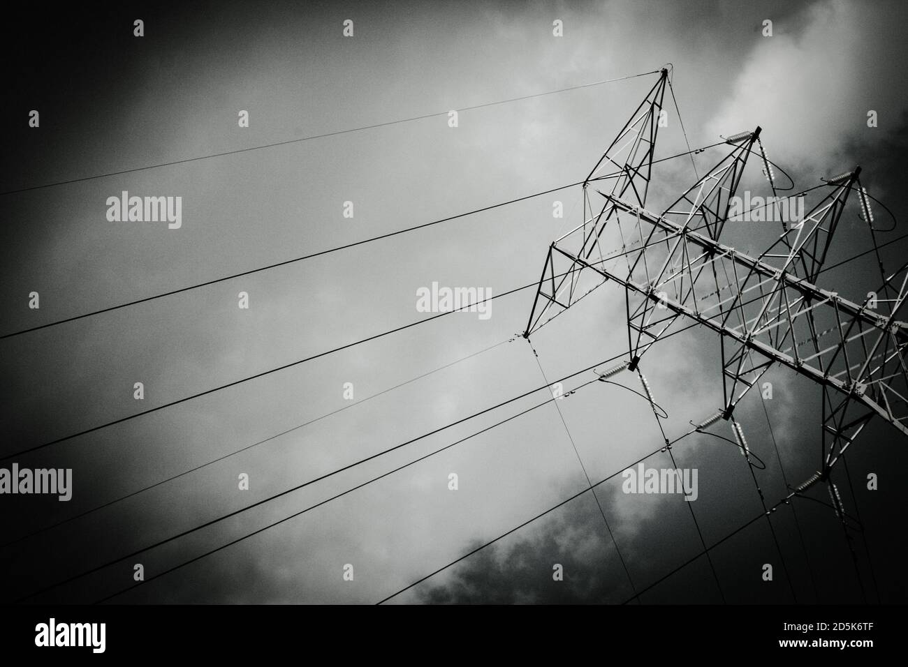 Contrasting Sky with color; black and white Stock Photo Alamy