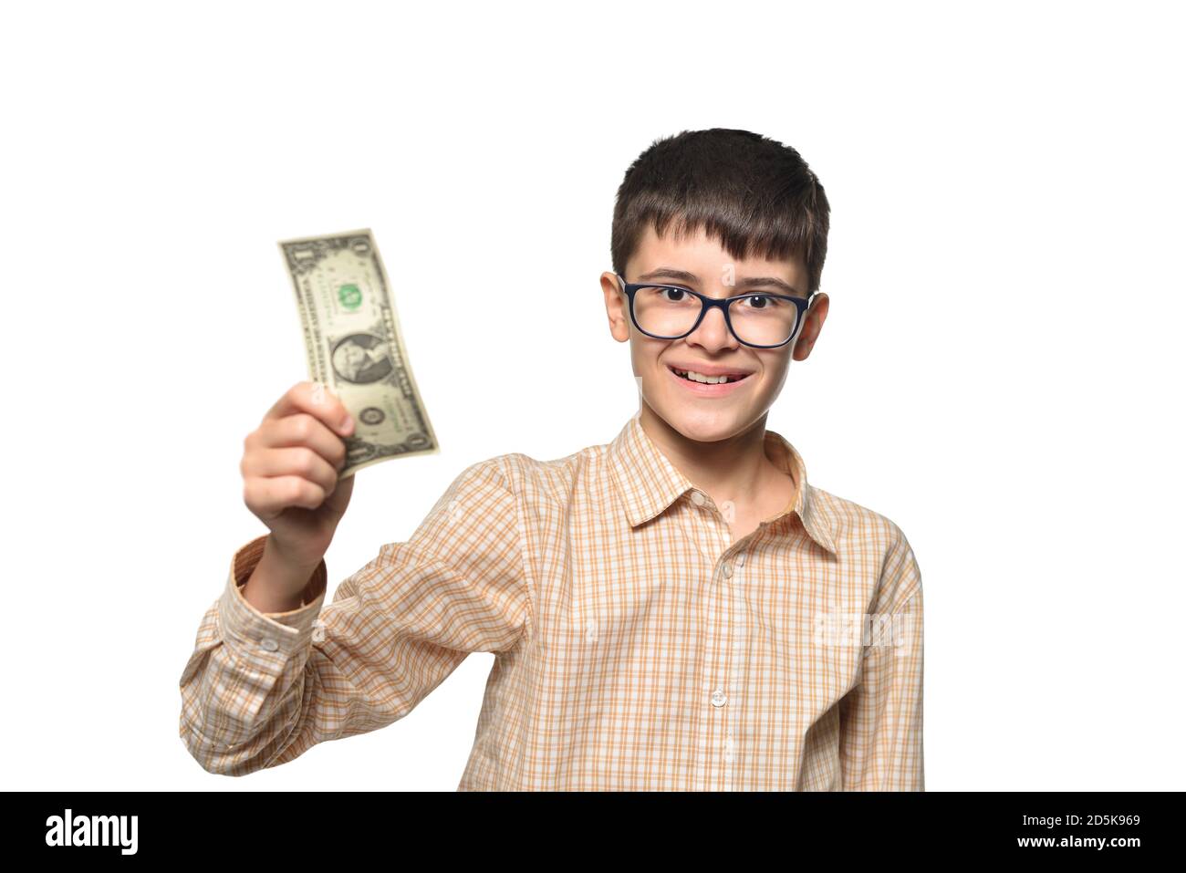Child holding one dollar bill hires stock photography and images Alamy