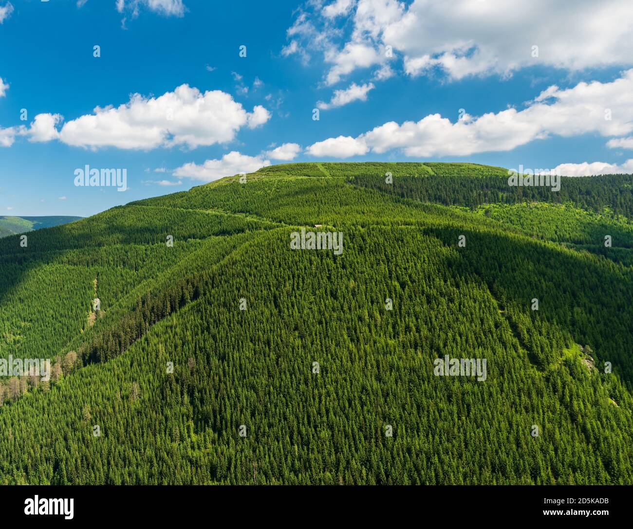 Dlouhe strane hill from Rysi skala view point above Kouty nad Desnou resort in Jeseniky mountains in Czech republic Stock Photo